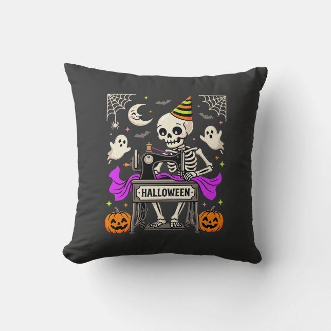 Halloween Sy Skelett Spöklik Ghost Pumpa Sy Kudde (Framsida)