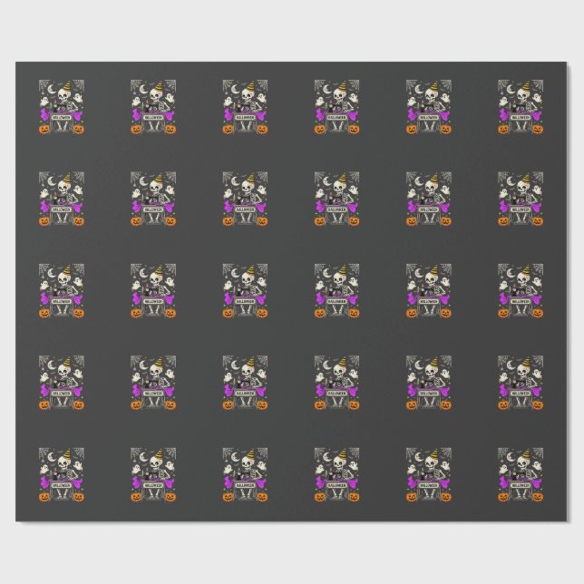 Halloween Sy Skelett Spöklik Ghost Pumpa Sy Presentpapper (Platt)