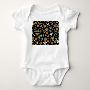 Halloween Symbols Vintage Sömlös bakgrund T Shirt
