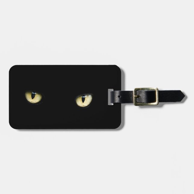Halloween synar den svart katten bagagemärkren bagagebricka (Horisontell Framsida)
