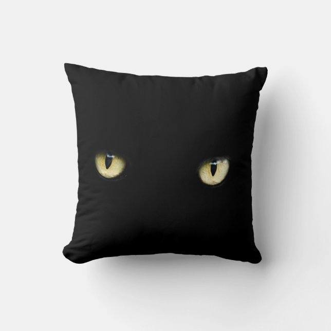 Halloween synar den svart katten dekorativ kudde (Framsida)