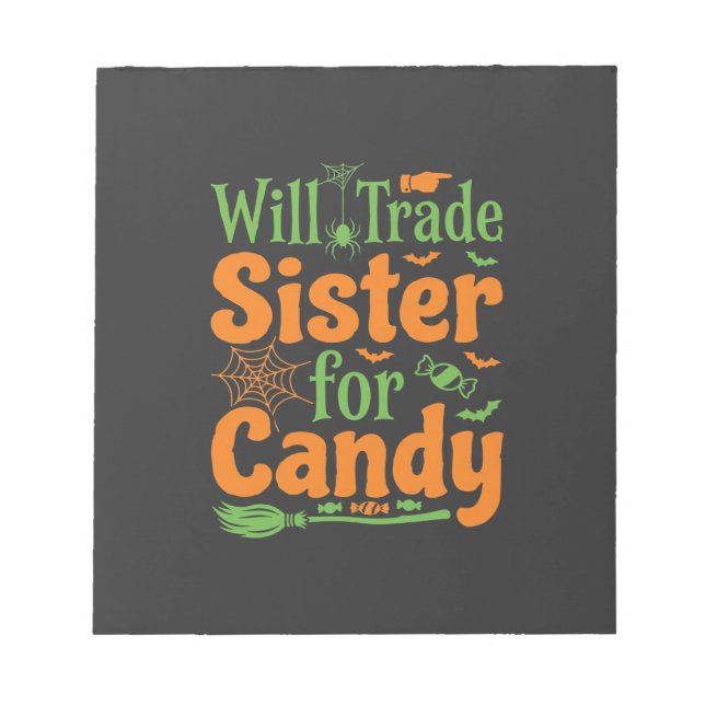 Halloween Syster Godis Handel Design_1 Anteckningsblock (Framsida)