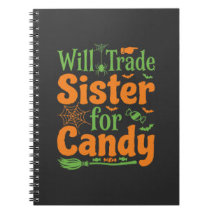 Halloween Syster Godis Handel Design_1 Anteckningsbok