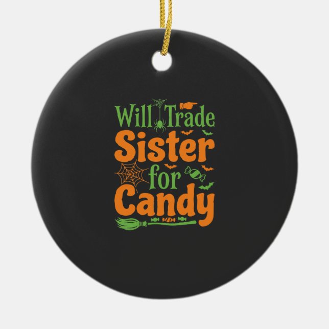 Halloween Syster Godis Handel Design_1 Julgransprydnad Keramik (Framsidan)