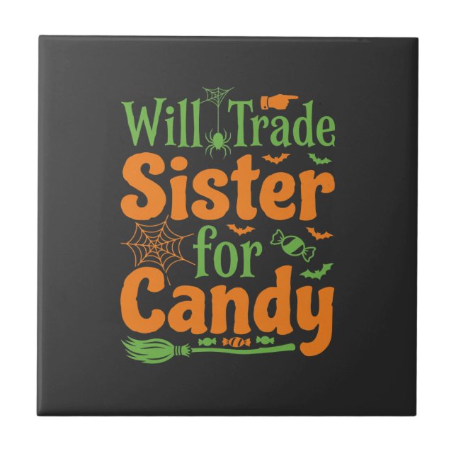 Halloween Syster Godis Handel Design_1 Kakelplatta (Framsidan)