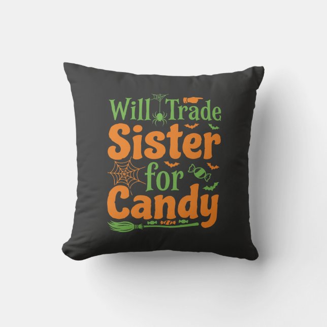 Halloween syster godis handel design_1 kudde (Framsida)