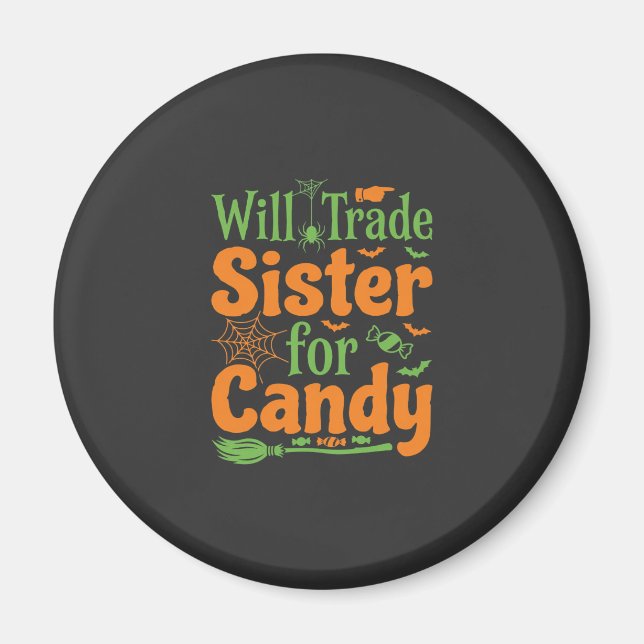 Halloween Syster Godis Handel Design_1 Magnet (Framsidan)