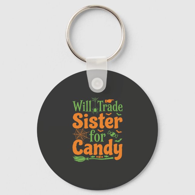 Halloween syster godis handel design_1 nyckelring (Framsida)