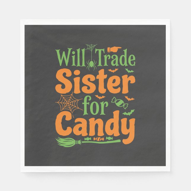 Halloween Syster Godis Handel Design_1 Pappersservett (Framsidan)