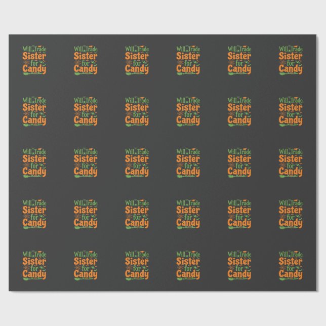 Halloween Syster Godis Handel Design_1 Presentpapper (Platt)