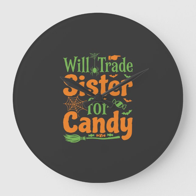 Halloween Syster Godis Handel Design_1 Stor Klocka (Framsida)