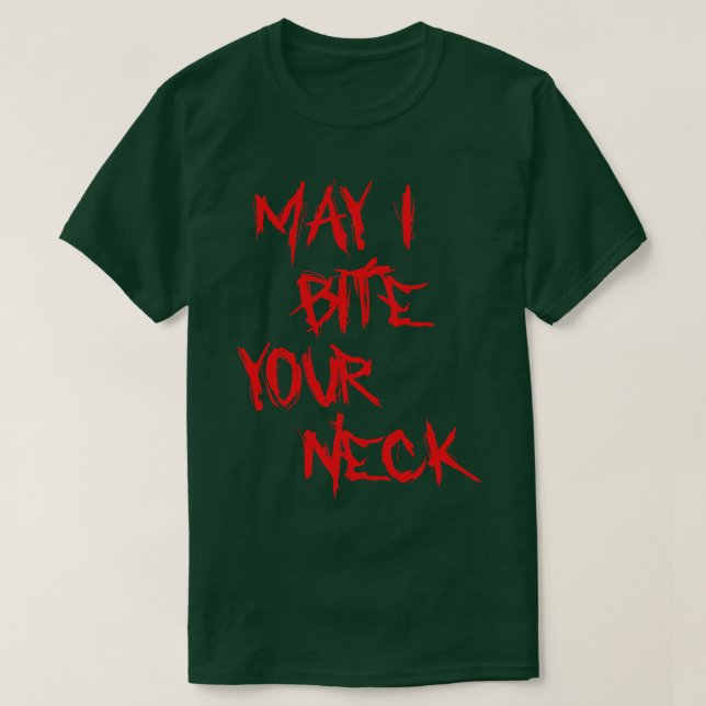 Halloween T May i Bita Din Nacke Shirt (Design framsida)