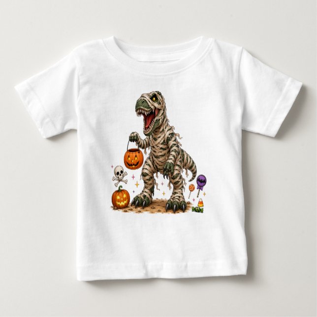 Halloween T Rex Mummy Barn Shirt (Framsida)
