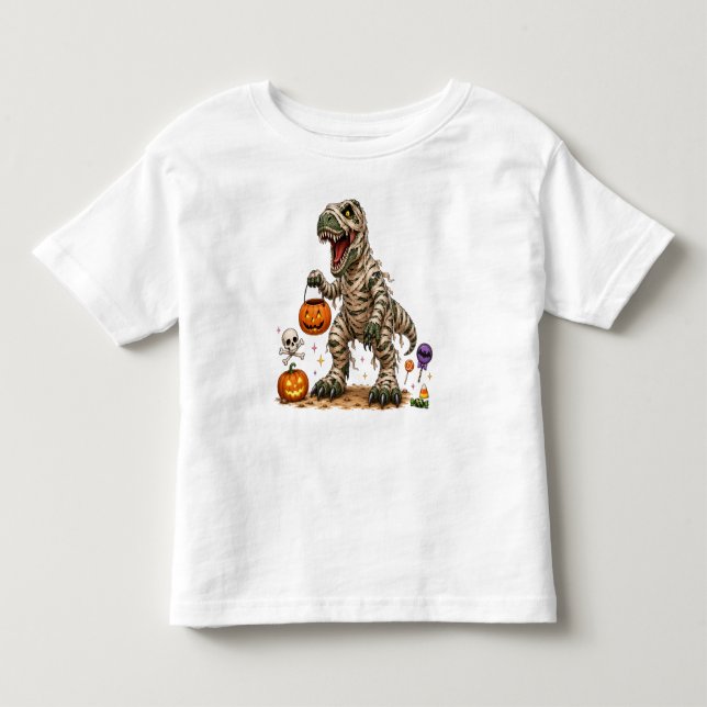 Halloween T Rex Mummy Barn Shirt (Framsida)