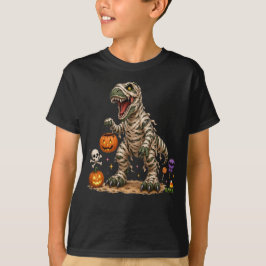 Halloween T Rex Mummy Barn Shirt