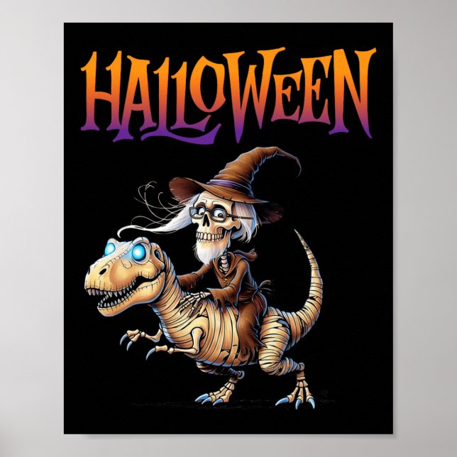 Halloween T-rex Skeleton Ride Poster (Framsidan)