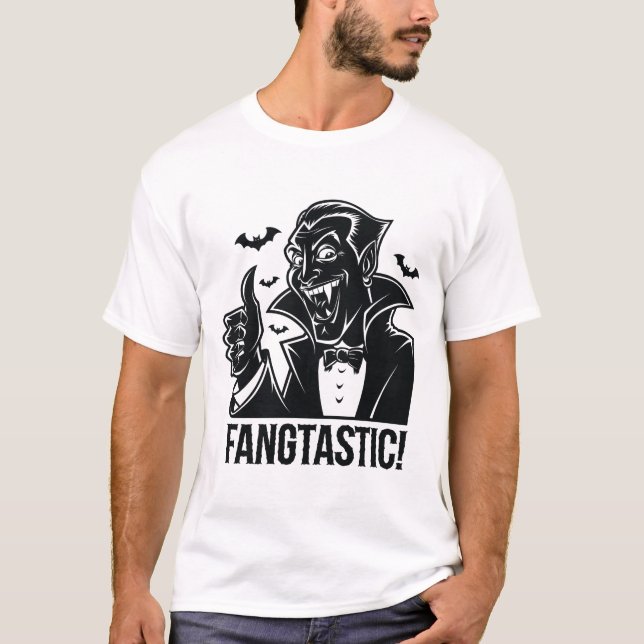Halloween T shirt A Vampire Fangtastic (Framsida)