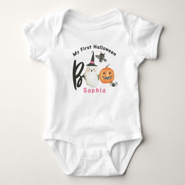 Halloween T-shirt-Boo-Spooky-First Halloween T Shirt (Framsida)