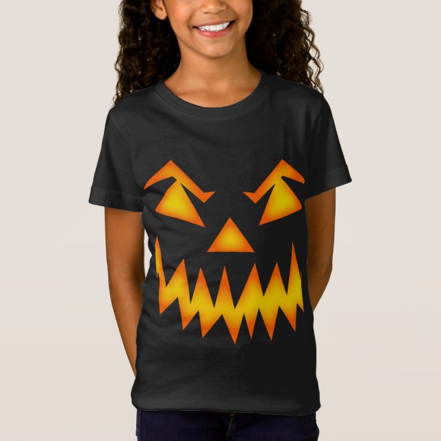 Halloween T-shirt för barn, pumkin ansikte (Framsida)