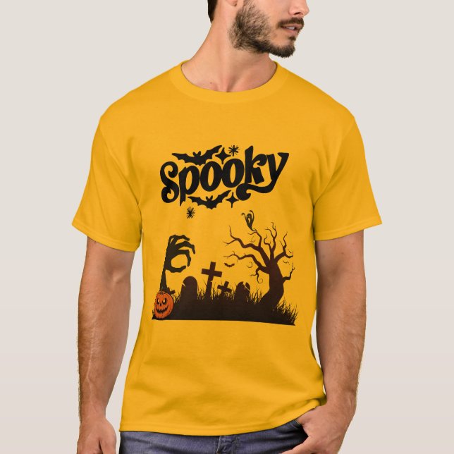 Halloween T-shirt för män –  Spök- och skrämmande  (Framsida)