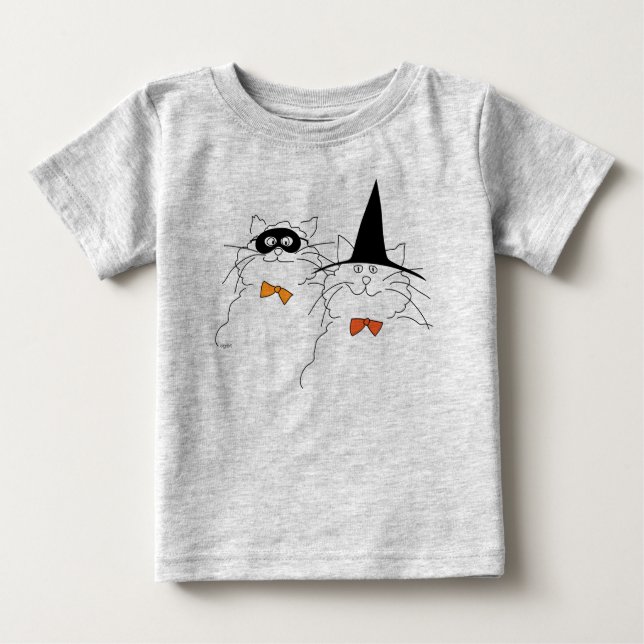Halloween T-shirt med katt-tema (Framsida)