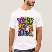 Halloween T-Shirt med 'Trick or Treat'