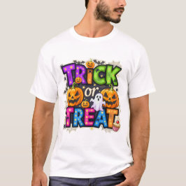 Halloween T-Shirt med 'Trick or Treat'