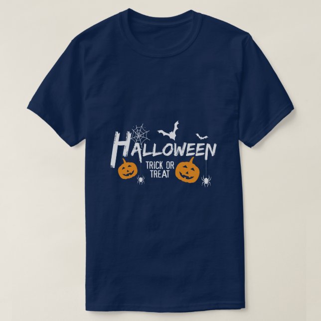 Halloween T-Shirt med 'Trick or Treat' (Design framsida)