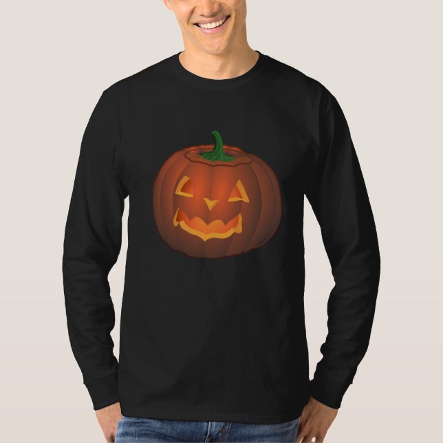 Halloween T-Shirt Pumpkin Tee Jack-o-lantern Shirt (Framsida)