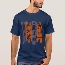 Halloween T-shirt – Skräckikoner Collage