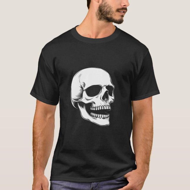 Halloween T-Shirt Skull Laughing (Framsida)