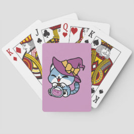 Halloween Tabby Cat – Witch Hat & Potion Art Casinokort