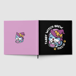 Halloween Tabby Cat – Witch Hat & Potion Art Gästböcker