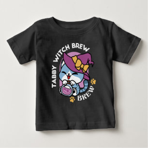 Halloween Tabby Katt – Häxhatt & Trolldrycks Konst T Shirt