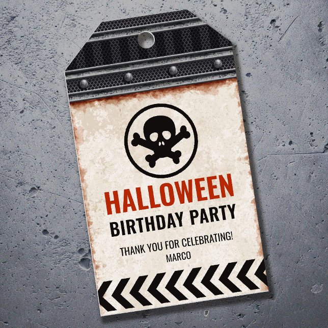 Halloween Tack för etiketten, metallgallret och sk Presentetikett (Skapare uppladdad)