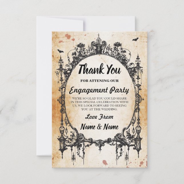 Halloween Tack För Högtidsdag Gotisk Ram Kort (Framsida)