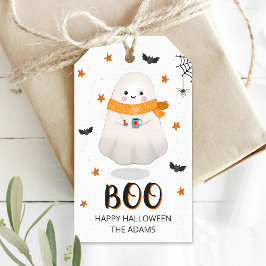 Halloween tack för märkrn med sött spöke presentetikett