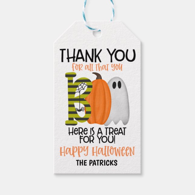 Halloween Tack Gift Märkre Presentetikett (Framsidan)