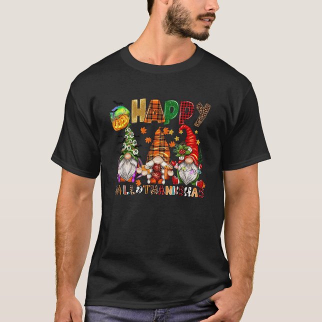 Halloween Tackgivelsedagen Jul Glad HalloTack T Shirt (Framsida)