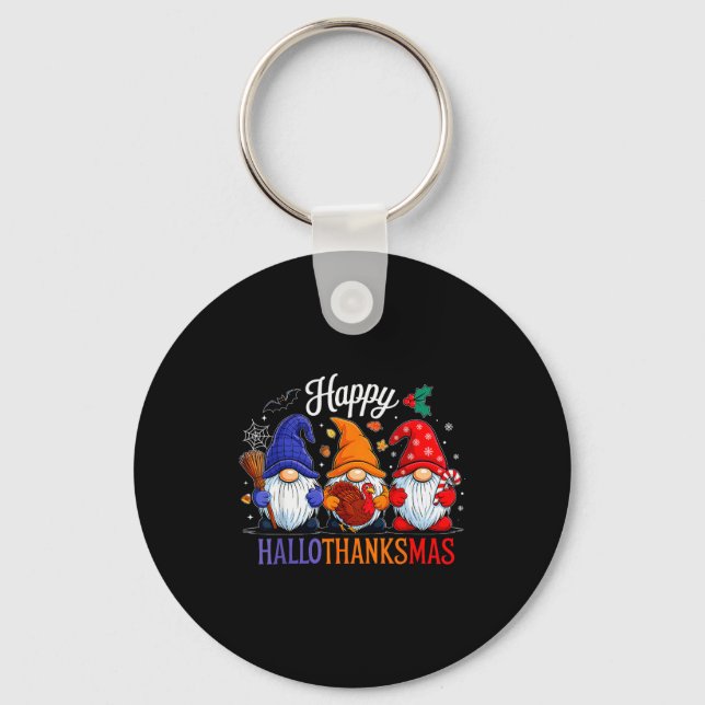 Halloween Tackgivningsdag Jul Glad Hallothanks Nyckelring (Framsida)