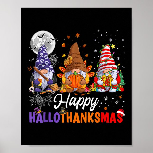 Halloween Tackgivningsdag Jul Glad Hallothanks Poster (Framsidan)