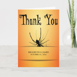Halloween-tackkort med Orange Spider Tack Kort