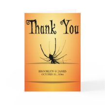 Halloween Tacksamhetskort Med Orange Spindel