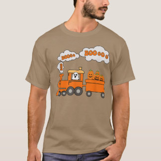 Halloween Tåg Boo Funny Ghost Pumpkin Småbarn Ki T Shirt