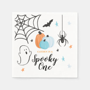 Halloween-taloky Ett första födelsedag blåpumpor Pappersservett