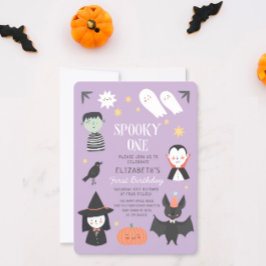 Halloween-taloky ett första födelsedag inbjudningar