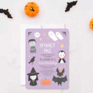 Halloween-taloky ett första födelsedag inbjudningar