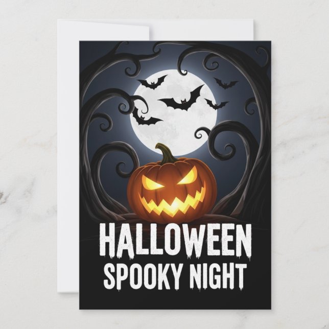 Halloween-taloky Nattinbjudan Inbjudningar (Framsida)