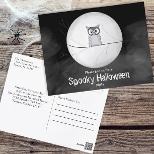 Halloween-taloky Scary Uggla Whimsical Party-inbju Vykort