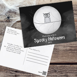 Halloween-taloky Scary Uggla Whimsical Party-inbju Vykort